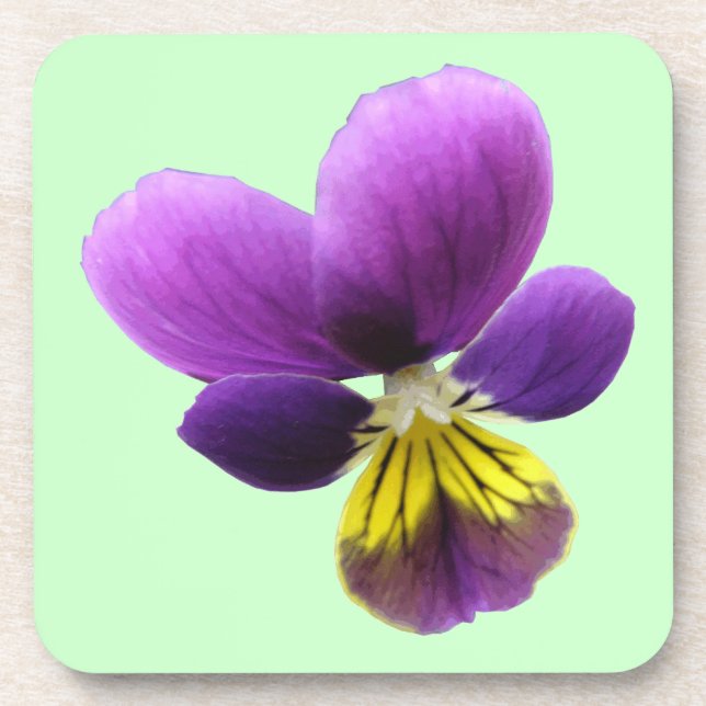 Pretty Pansy Cork Coaster (Front)