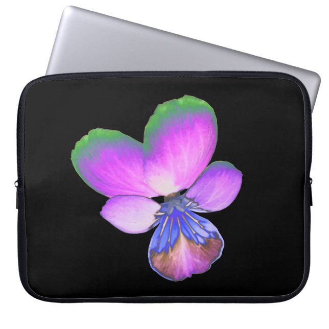 Pretty Pansy Laptop Bag (Front)