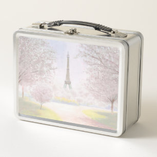 Pretty Paris In Pastels Metal Lunch Box
