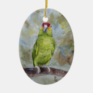 Pretty Parrot II Ceramic Ornament