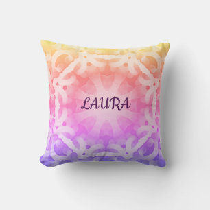 Pretty pastel abstract throw pillow