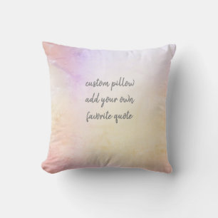 pretty pastel add your text pink and yellow custom throw pillow