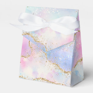 Pretty Pastel Agate Gold Glitter Vein Watercolor Favor Box