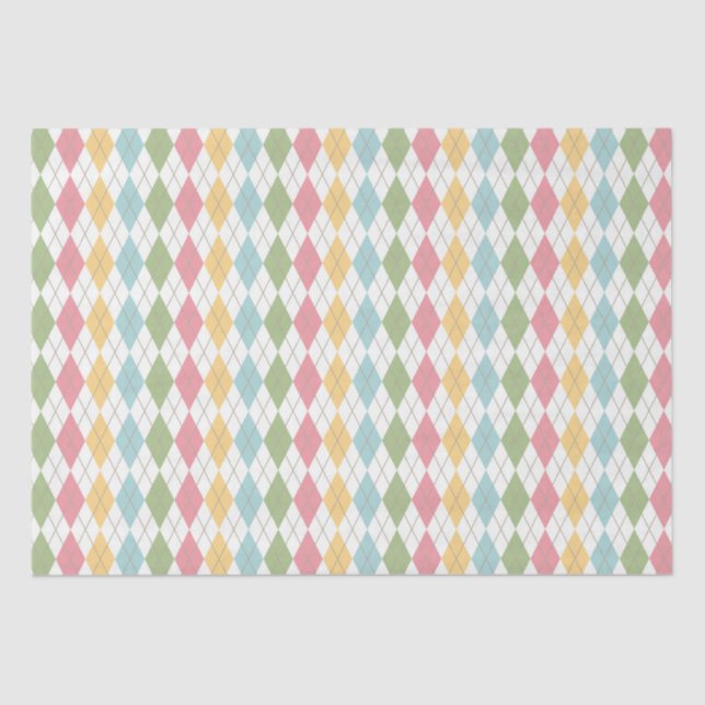 Pretty Pastel Argyle Pattern Tissue Paper (Front)