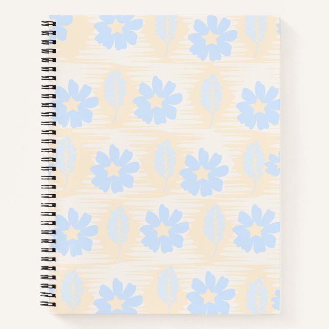 Pretty Pastel Blue Floral  Notebook (Front)