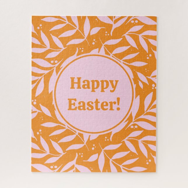 Pretty pastel branches - orange and pink Easter Jigsaw Puzzle (Vertical)
