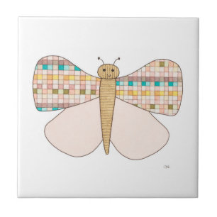 Pretty Pastel Butterfly Art Tile-Erin Brie Art Cer Tile