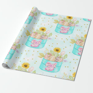 PRETTY PASTEL COLORFUL EASTER BASKETS WRAPPING PAPER