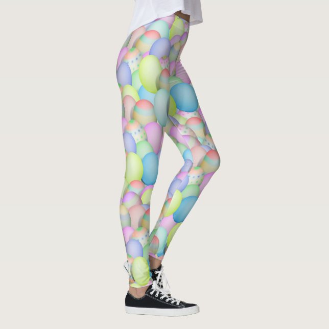 Pretty Pastel Coloured Easter Eggs Leggings (Right)