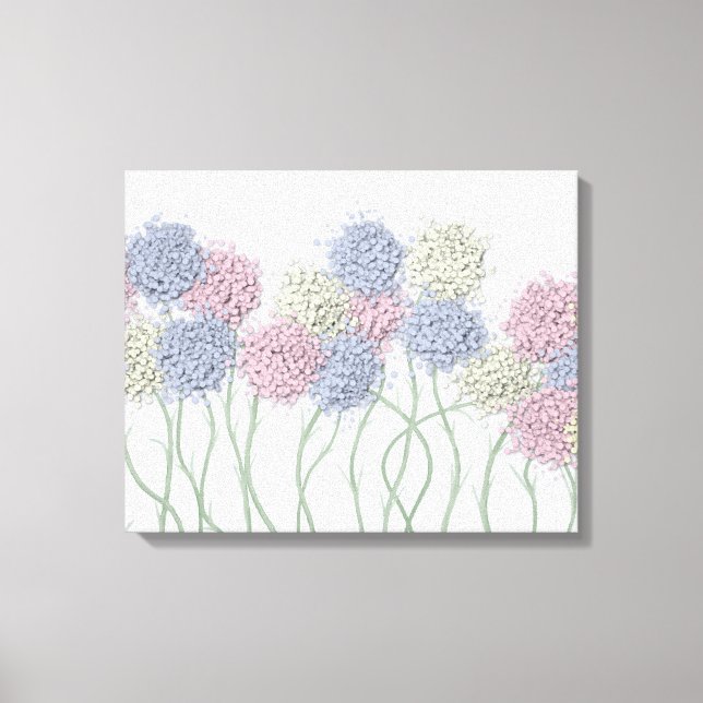 Pretty Pastel Coloured Flowers Canvas Print (Front)