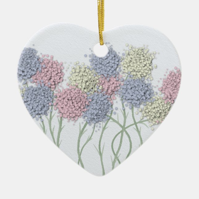 Pretty Pastel Coloured Flowers Ceramic Ornament (Front)