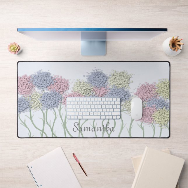 Pretty Pastel Coloured Flowers Desk Mat (Office 1)