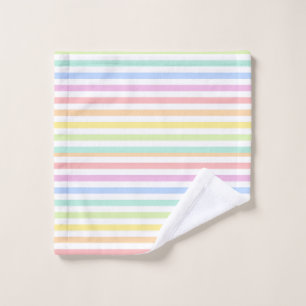 Pretty Pastel Coloured Stripes Wash Cloth
