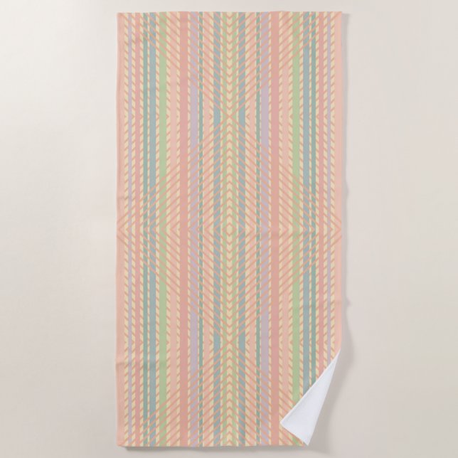 Pretty Pastel Diamond Pattern  Beach Towel (Front)