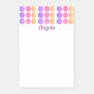 pretty pastel dots custom personalized post-it notes