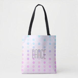 pretty pastel dots dance tote bag