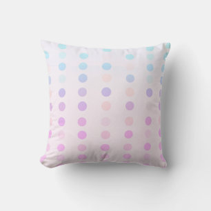pretty pastel dots patterned pink purple blue throw pillow