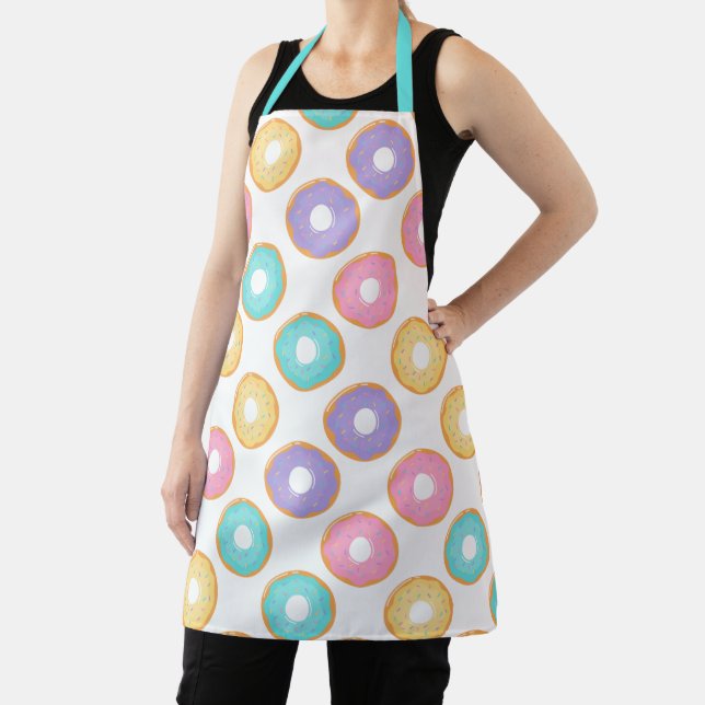 Pretty Pastel Doughnut Pattern Apron (Insitu)