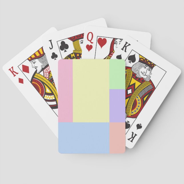 Pretty Pastel Easter Spring Colour Block Print Playing Cards (Back)