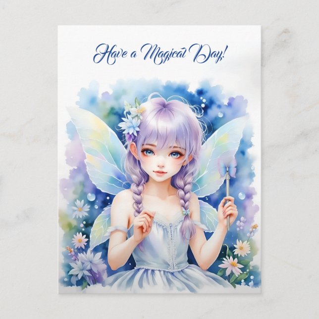 Pretty Pastel Fairy Postcard (Front)