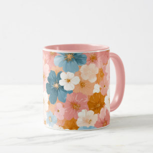 Pretty Pastel Floral Pattern Mug