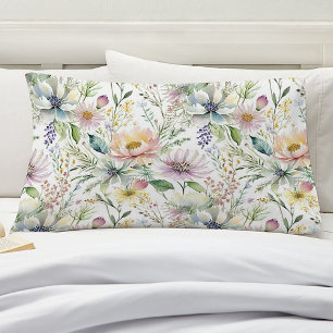Pretty pastel floral pattern pillowcase