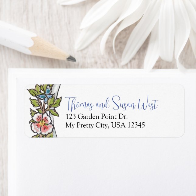 Pretty Pastel Floral Return Address Wedding (Insitu)