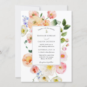 Pretty Pastel Floral Wedding Invitation
