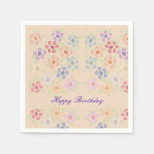 Pretty Pastel Flowered Paper Napkins