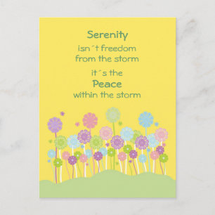 Pretty pastel flowers Serenity postcard