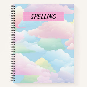 PRETTY PASTEL FLUFFY CLOUDS NOTEBOOK