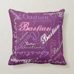Pretty Pastel Glow Reversible Name Collage Pillow