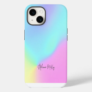Pretty pastel gradient personalized iPhone 14 case