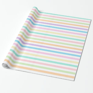 Pretty Pastel Horizontal Stripes Wrapping Paper