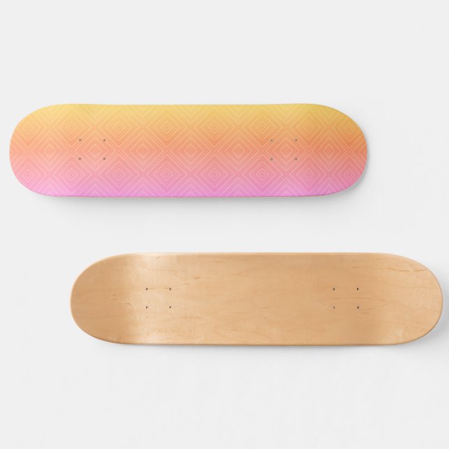Pretty Pastel Hypnotic Diamond Modern Pop Art  Skateboard (Horz)