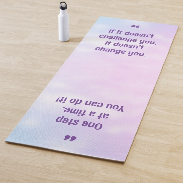 Pretty Pastel Inspirational Quote Yoga Mat (In Situ)