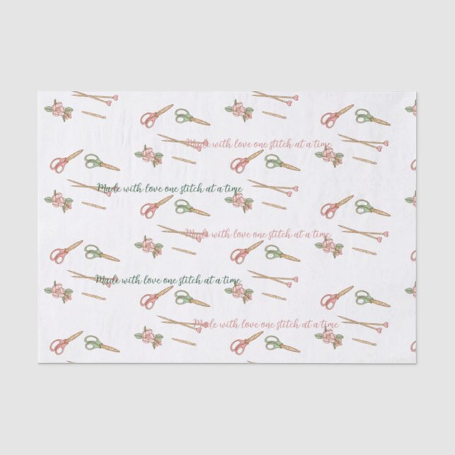 Pretty Pastel Knitting Themed Custom Tissue Paper (Front)