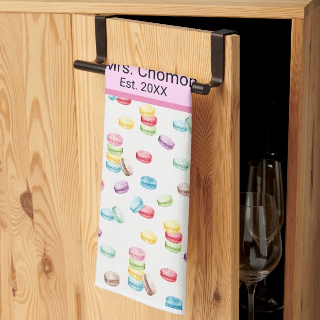 Pretty Pastel Macaron Kitchen Towel (Thirds Fold)