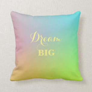 Pretty Pastel Ombre Colours Dream Big Throw Pillow