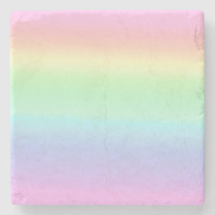 Pretty Pastel Ombre Rainbow  Stone Coaster