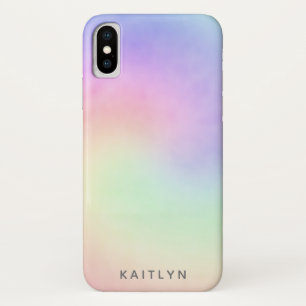 Pretty Pastel Ombre Rainbow Swirl Name Girly Case-Mate iPhone Case