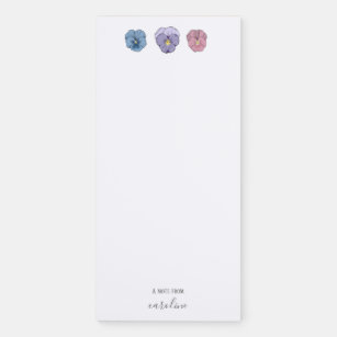 Pretty Pastel Pansies Magnetic Notepad