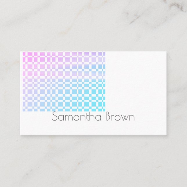 pretty pastel pattern blue and purple custom business card (Front)