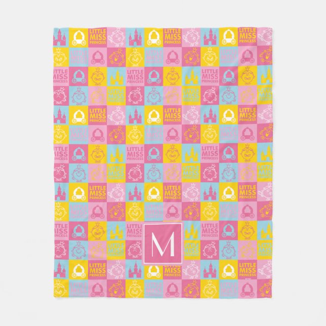 Pretty Pastel Pattern | Monogram Fleece Blanket (Front)
