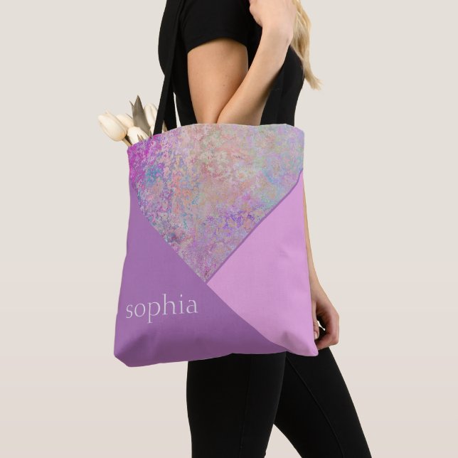 Pretty Pastel Personalized Tote (Close Up)