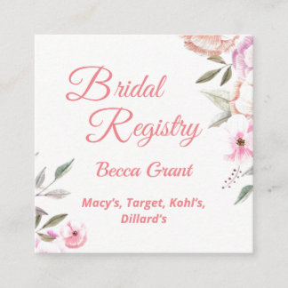 Pretty Pastel Petals Bridal Registry Enclosure Card