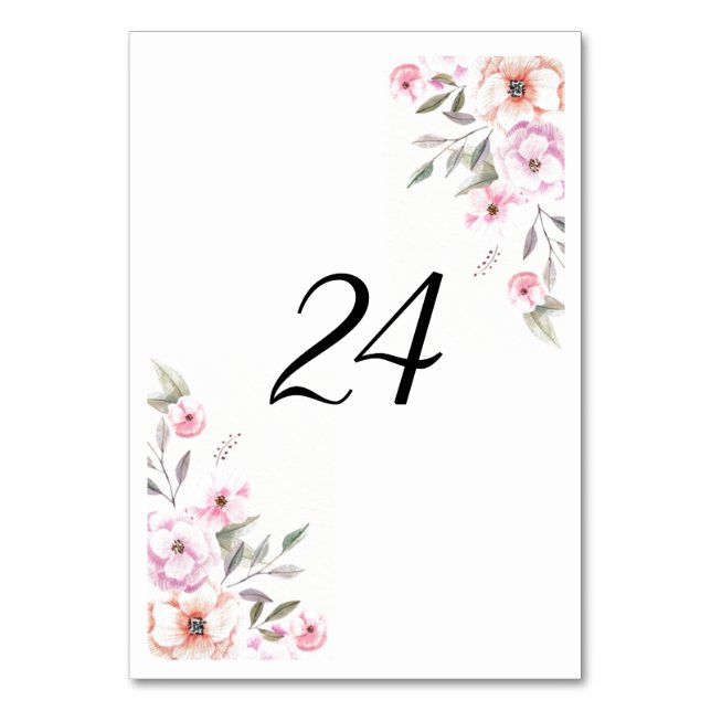 Pretty Pastel Petals Table Number (Front)