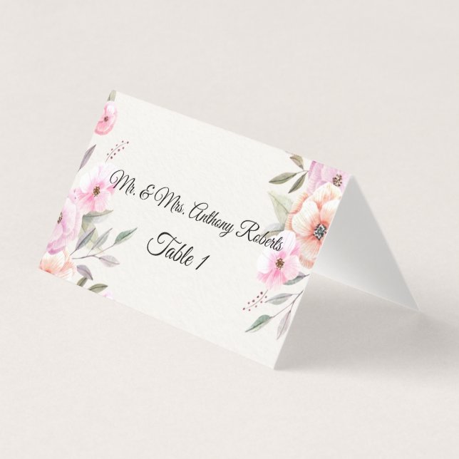 Pretty Pastel Petals Table Numbers (Front)