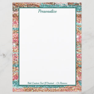 Pretty Pastel Pink Blue Glitter Personalized