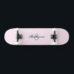 Pretty Pastel Pink Elegant Simple Cute Monogrammed Skateboard<br><div class="desc">Elevate your skateboard rides with personalized pink perfection. This pretty deck is a soft pastel pink,  an elegant backdrop to a monogram formed of your initial and name. With refreshing elegance,  this skateboard makes a cute personalized gift and a fun accessory to complement your style.</div>